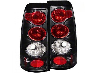 Tail Lights; Black Housing; Clear Lens (01-02 Silverado 3500 HD SRW)