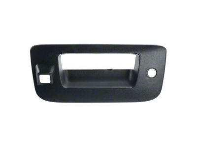 Tailgate Handle Bezel with Lock Provision and Backup Camera Opening; Textured Black (07-14 Silverado 3500 HD)