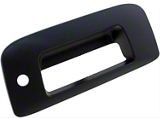 Tailgate Handle Bezel; Smooth Black; With Keyhole (07-14 Silverado 3500 HD)