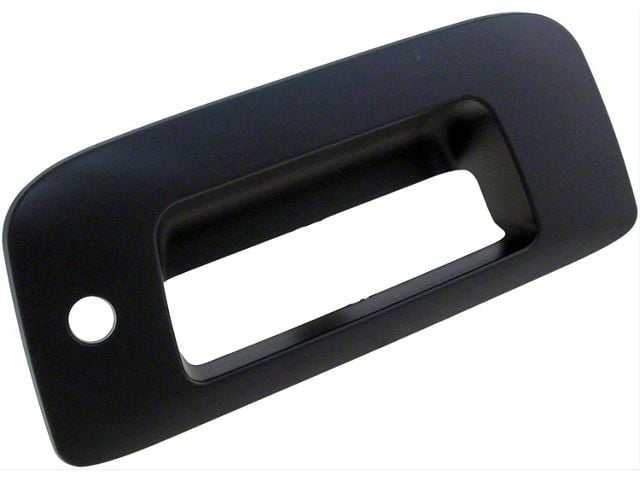 Tailgate Handle Bezel; Smooth Black; With Keyhole (07-14 Silverado 3500 HD)