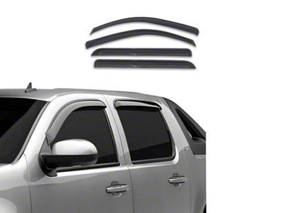 Tape-On Rain Guards; Front and Rear; Smoke (07-14 Silverado 3500 HD Extended Cab)