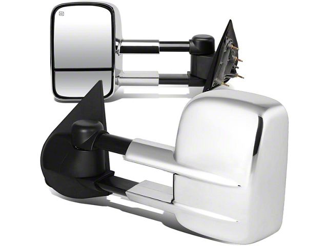 Towing Mirror; Powered; Heated; Chrome; Pair (14-17 Silverado 3500 HD)