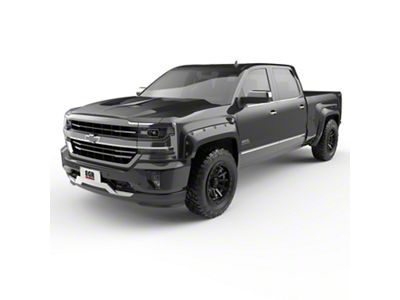 EGR Traditional Bolt-On Look Fender Flares; Black (15-19 Silverado 3500 HD SRW)