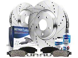 Vented 8-Lug Brake Rotor, Pad, Brake Fluid and Cleaner Kit; Front (07-10 Silverado 3500 HD SRW)