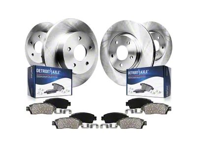 Vented 8-Lug Brake Rotor and Pad Kit; Front and Rear (07-10 Silverado 3500 HD SRW)