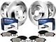 Vented 8-Lug Brake Rotor and Pad Kit; Front and Rear (07-10 Silverado 3500 HD SRW)