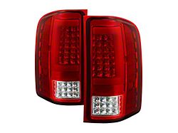 Version 2 Light Bar LED Tail Lights; Red Housing; Clear Lens (07-14 Silverado 3500 HD)