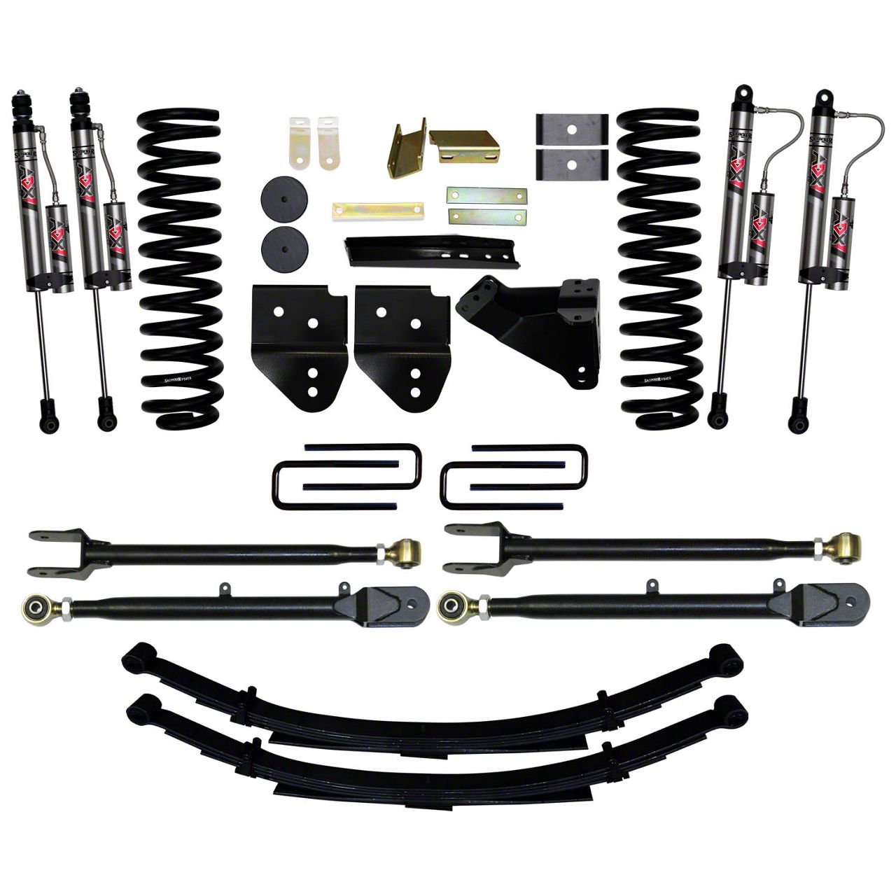 Skyjacker F 250 Super Duty 4 Inch 4 Link Suspension Lift Kit With Rear Leaf Springs And Adx 20 9529