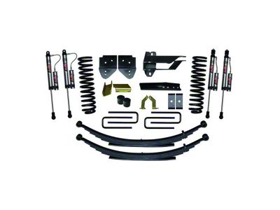 SkyJacker 4-Inch Suspension Lift Kit with Rear Leaf Springs and ADX 2.0 Remote Reservoir Monotube Shocks (17-22 4WD 6.2L, 7.3L F-250 Super Duty w/o Tremor Package)