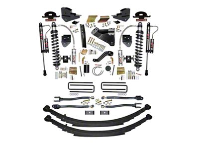 SkyJacker 6-Inch ADX 2.5 Coil-Over Suspension Lift Kit with 4-Link Conversion and Rear Leaf Springs (23-25 4WD F-250 Super Duty w/o 4-Inch Axles, Factory LED Projector Headlights & Onboard Scales)