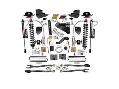 SkyJacker 6-Inch ADX 2.5 Coil-Over Suspension Lift Kit with 4-Link Conversion and Rear Lift Blocks (23-25 4WD F-250 Super Duty w/o 4-Inch Axles, Factory LED Projector Headlights & Onboard Scales)