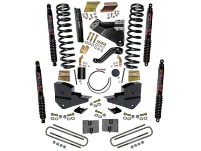 SkyJacker 6-Inch Suspension Lift Kit with Black MAX Shocks (23-24 4WD 6.7L Powerstroke F-250 Super Duty w/o 4-Inch Axles, Factory LED Headlights, Onboard Scales)