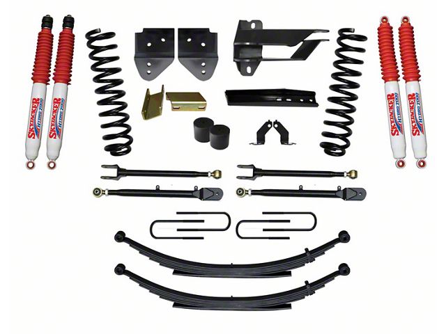 SkyJacker 4-Inch Suspension Lift Kit with 4-Link Conversion, Rear Leaf Springs and Hydro Shocks (17-22 4WD 6.2L F-350 Super Duty)