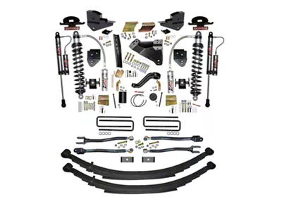 SkyJacker 6-Inch ADX 2.5 Coil-Over Suspension Lift Kit with 4-Link Conversion and Rear Leaf Springs (23-25 4WD F-350 Super Duty SRW w/o 4-Inch Axles, Factory LED Projector Headlights & Onboard Scales)