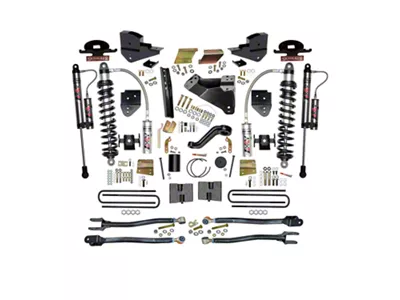 SkyJacker 6-Inch ADX 2.5 Coil-Over Suspension Lift Kit with 4-Link Conversion and Rear Lift Blocks (23-25 4WD F-350 Super Duty SRW w/o 4-Inch Axles, Factory LED Projector Headlights & Onboard Scales)