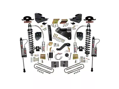 SkyJacker 6-Inch ADX 2.5 Coil-Over Suspension Lift Kit with Rear Lift Blocks (23-25 4WD F-350 Super Duty SRW w/o 4-Inch Axles, Factory LED Projector Headlights & Onboard Scales)