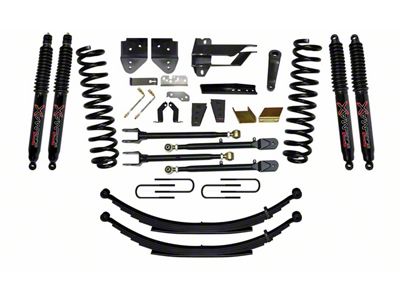 SkyJacker 8.50-Inch Suspension Lift Kit with 4-Link Conversion, Rear Leaf Springs and Black MAX Shocks (17-22 4WD 6.2L F-350 Super Duty)