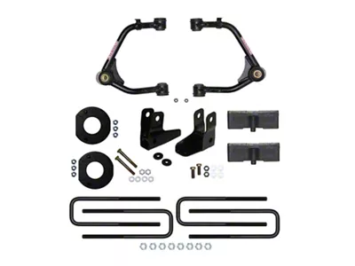 SkyJacker 3.50-Inch Suspension Lift Kit with Shock Extensions (19-25 Sierra 1500 Crew Cab w/ 5.80-Foot Short Box, Adaptive Ride Control & Rear Multi-Leaf Springs, Excluding AT4)