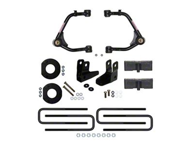 SkyJacker 3.50-Inch Suspension Lift Kit with Shock Extensions (19-25 Silverado 1500 Crew Cab w/ 5.80-Foot Short Box, Adaptive Ride Control & Rear Multi-Leaf Springs, Excluding Trail Boss)