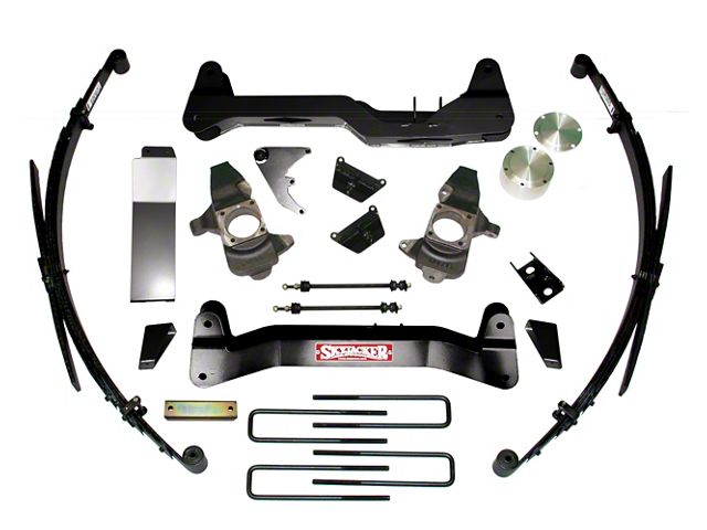 SkyJacker 6-Inch Suspension Lift Kit with Leaf Springs and Black MAX Shocks (07-10 4WD Silverado 3500 HD)