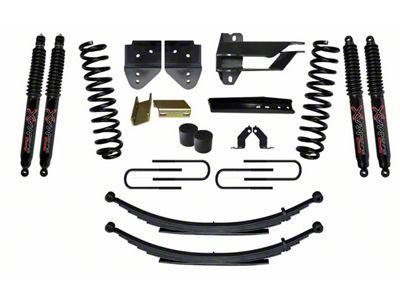 SkyJacker 4-Inch Suspension Lift Kit with Rear Leaf Springs and Black MAX Shocks (17-22 4WD 6.7L Powerstroke F-250 Super Duty)