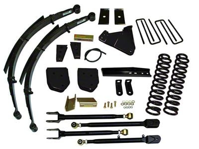 SkyJacker 6-Inch Suspension Lift Kit with 4-Link Conversion, Rear Leaf Springs and Black MAX Shocks (11-16 4WD 6.2L F-250 Super Duty)