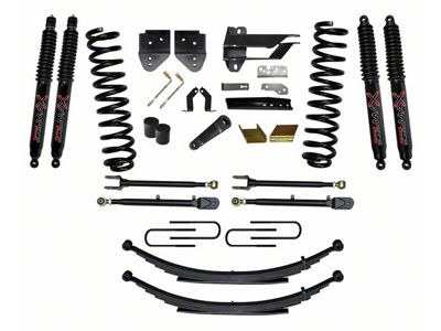 SkyJacker 6-Inch Suspension Lift Kit with 4-Link Conversion, Rear Leaf Springs and Black MAX Shocks (17-22 4WD 6.2L F-250 Super Duty)