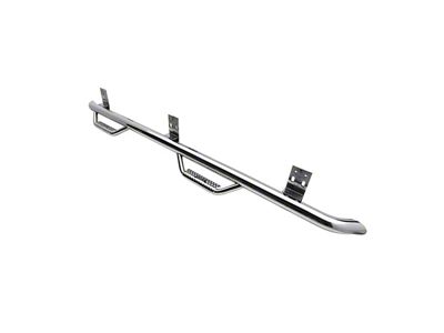 Smittybilt 3-Inch Round Wheel-to-Wheel Nerf Side Step Bars; Stainless Steel (09-18 RAM 1500 Crew Cab w/ 5.7-Foot Box)