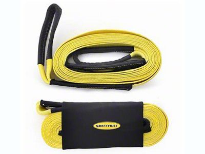 Smittybilt 4-Inch x 20-Foot Recovery Tow Strap; 40,000 lb.