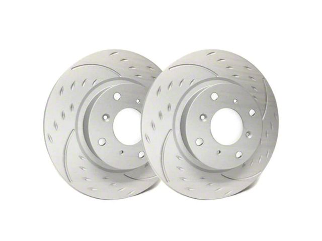 SP Performance Diamond Slot 6-Lug Rotors with Gray ZRC Coating; Rear Pair (21-22 Colorado)