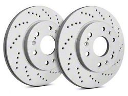 SP Performance Cross-Drilled Rotors with Gray ZRC Coating; Front Pair (02-18 RAM 1500)