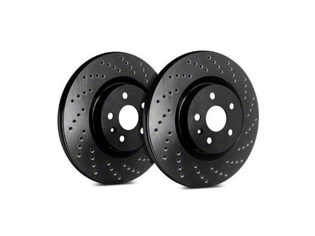 SP Performance Cross-Drilled 6-Lug Rotors with Black ZRC Coated; Front Pair (91-96 4WD Dakota; 97-02 Dakota)