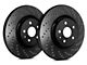 SP Performance Cross-Drilled 6-Lug Rotors with Black ZRC Coated; Front Pair (91-96 4WD Dakota; 97-02 Dakota)