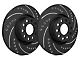 SP Performance Cross-Drilled 5-Lug Rotors with Black ZRC Coated; Front Pair (87-90 4WD Dakota)