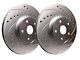 SP Performance Cross-Drilled 5-Lug Rotors with Silver ZRC Coated; Front Pair (87-90 4WD Dakota)