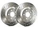 SP Performance Cross-Drilled 5-Lug Rotors with Silver ZRC Coated; Front Pair (87-90 4WD Dakota)