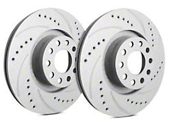 SP Performance Cross-Drilled and Slotted 6-Lug Rotors with Gray ZRC Coating; Front Pair (91-96 4WD Dakota; 97-02 Dakota)