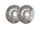 SP Performance Cross-Drilled and Slotted 6-Lug Rotors with Silver ZRC Coated; Rear Pair (03-04 Dakota)