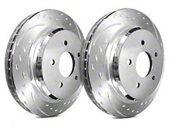 SP Performance Diamond Slot Rotors with Silver Zinc Plating; Rear Pair (02-18 RAM 1500)