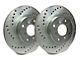 SP Performance Cross-Drilled 6-Lug Rotors with Silver ZRC Coated; Rear Pair (18-20 F-150 w/ Electric Parking Brake)
