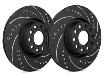 SP Performance Cross-Drilled and Slotted 6-Lug Rotors with Black ZRC Coating; Front Pair (2009 F-150)