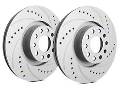 SP Performance Cross-Drilled and Slotted 6-Lug Rotors with Gray ZRC Coating; Rear Pair (15-17 F-150 w/ Electric Parking Brake)