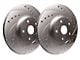 SP Performance Cross-Drilled and Slotted 6-Lug Rotors with Silver ZRC Coated; Rear Pair (15-17 F-150 w/ Electric Parking Brake)