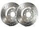 SP Performance Cross-Drilled and Slotted 6-Lug Rotors with Silver ZRC Coated; Rear Pair (15-17 F-150 w/ Electric Parking Brake)