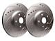 SP Performance Cross-Drilled and Slotted 6-Lug Rotors with Silver ZRC Coated; Rear Pair (18-20 F-150 w/ Electric Parking Brake)