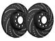 SP Performance Cross-Drilled and Slotted 7-Lug Rotors with Black ZRC Coated; Front Pair (00-03 4WD F-150)