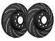 SP Performance Cross-Drilled and Slotted 7-Lug Rotors with Black ZRC Coated; Rear Pair (99-03 F-150)
