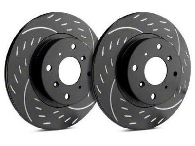 SP Performance Diamond Slot 5-Lug Rotors with Black ZRC Coated; Rear Pair (97-98 F-150 w/ ABS Brakes)