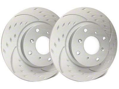 SP Performance Diamond Slot 6-Lug Rotors with Gray ZRC Coating; Rear Pair (18-20 F-150 w/ Electric Parking Brake)