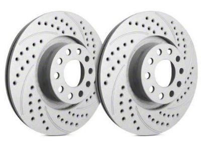 SP Performance Double Drilled and Slotted 5-Lug Rotors with Gray ZRC Coating; Front Pair (97-03 4WD F-150)